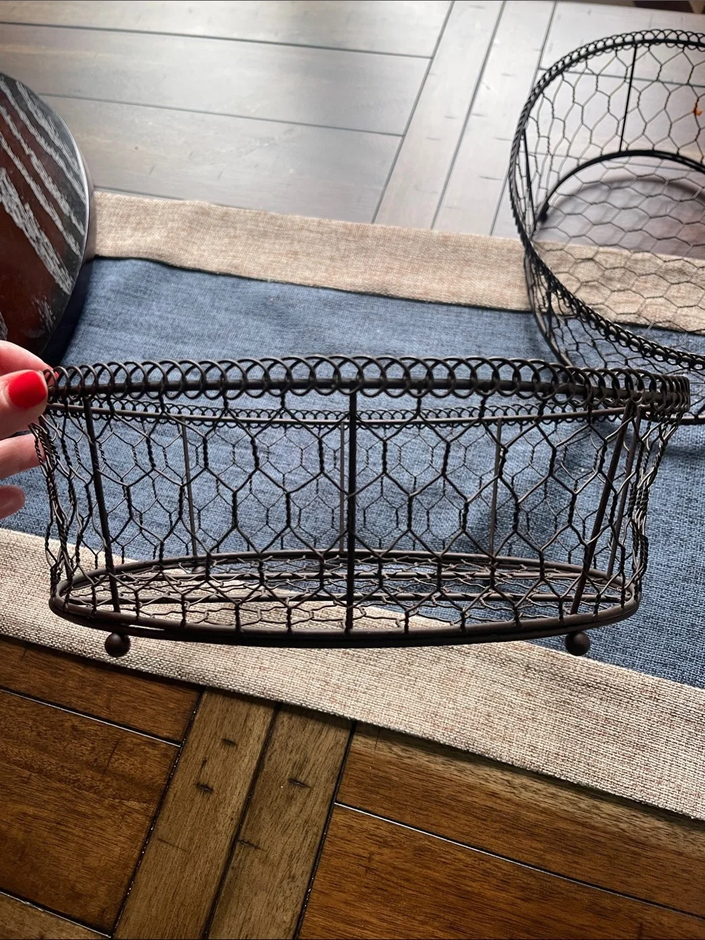 Rustic Brown Wire Nesting Baskets - Home Storage & Organization